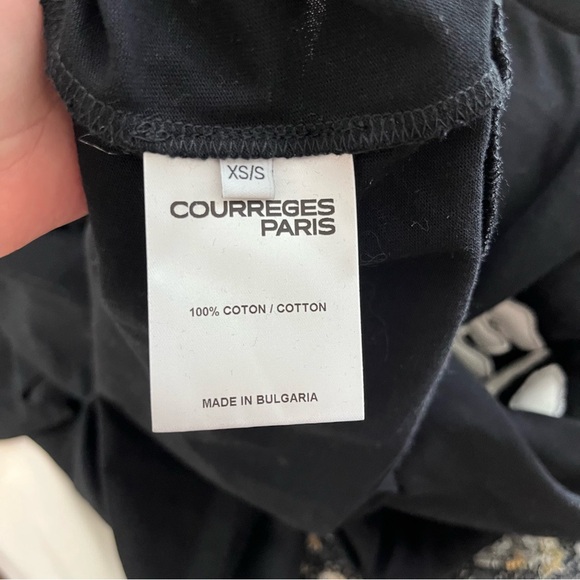 Courreges T Shirt Crew Neck Graphic Oversized Shirt Top - Picture 10 of 12